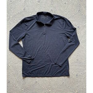 Anetik Premium Performance UPF 30+ Quarter Zip Shirt - Blue - Medium
